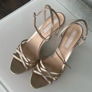 Mango Rose Gold strappy sandal heels